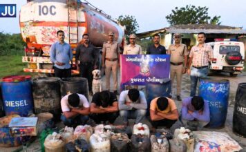 ખંભાળીયા: કરોડોની ડીઝલ ચોરીનો ભાંડાફોડ, ટેન્કર ડ્રાઈવર ગેંગ ઝડપાઈ