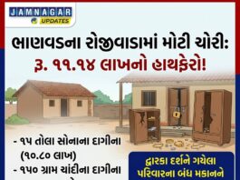ભાણવડ: પરિવાર દ્વારકા દર્શને ગયો ને પાછળથી ચોરોએ ઘર સાફ કરી નાખ્યું, ૧૫ તોલા દાગીના ગાયબ
