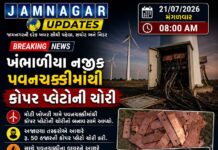 ખંભાળીયા: પવનચક્કીમાંથી રૂ. 15.50 લાખના કોપર વાયર અને પ્લેટોની ચોરી