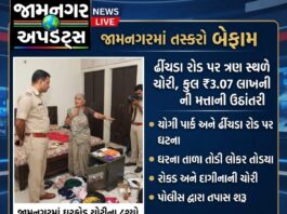 જામનગર: બ્યુટી પાર્લર સંચાલિકા બજારે ગયા ને પાછળથી તસ્કરો ત્રાટકયા, ૩ કલાકમાં ₹3.07 લાખની મત્તા સાફ