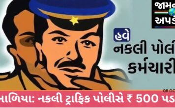 ખંભાળિયામાં નકલી પોલીસે બાઈક ચાલકને રોકી ૫૦૦ રૂપિયા પડાવ્યા